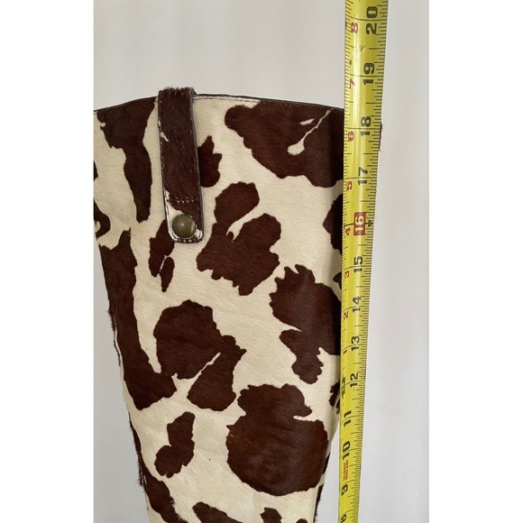 INC Womens Launa Cow Print Calf Hair Boots Brown White Cowgirl Western Chic 10M - Picture 15 of 16